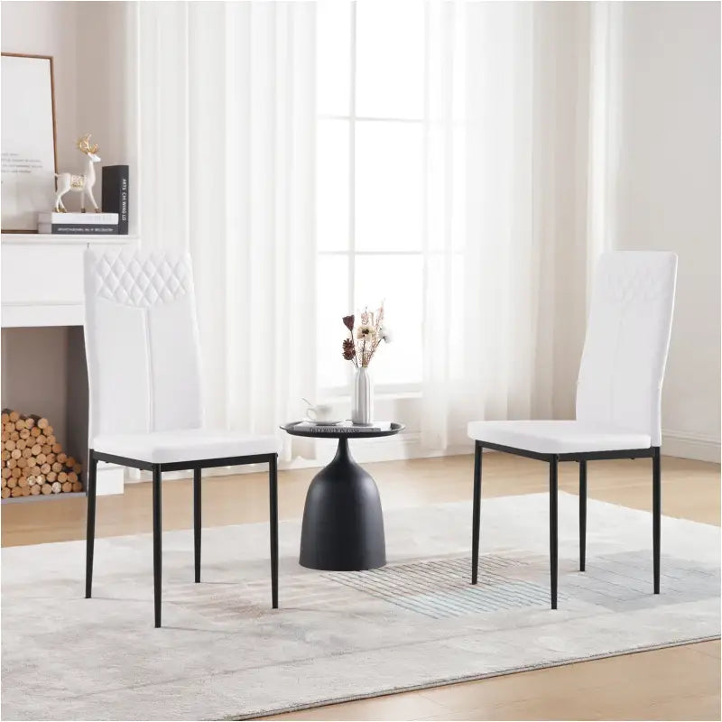 BukkitBow – Set van 4 Eetkamerstoelen – Kunstleer of Fluweel en Metalen Poten – 40x98x52 cm – Ergonomisch en Duurzaam