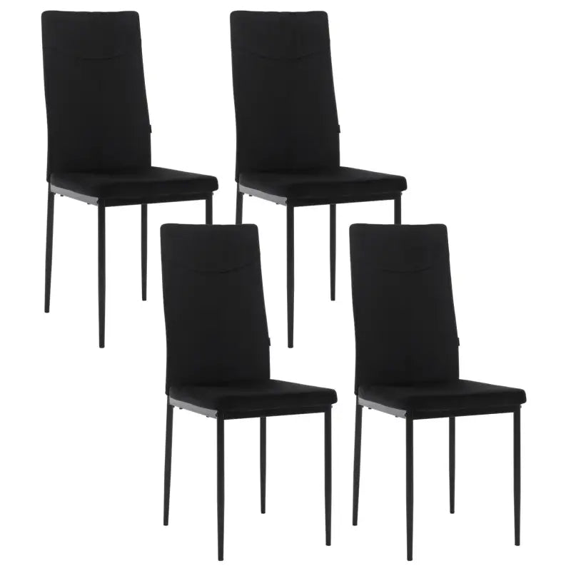 BukkitBow – Set van 4 Eetkamerstoelen – Kunstleer of Fluweel en Metalen Poten – 40x98x52 cm – Ergonomisch en Duurzaam