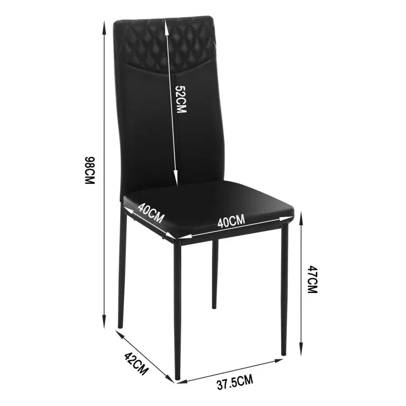 BukkitBow – Set van 4 Eetkamerstoelen – Kunstleer of Fluweel en Metalen Poten – 40x98x52 cm – Ergonomisch en Duurzaam