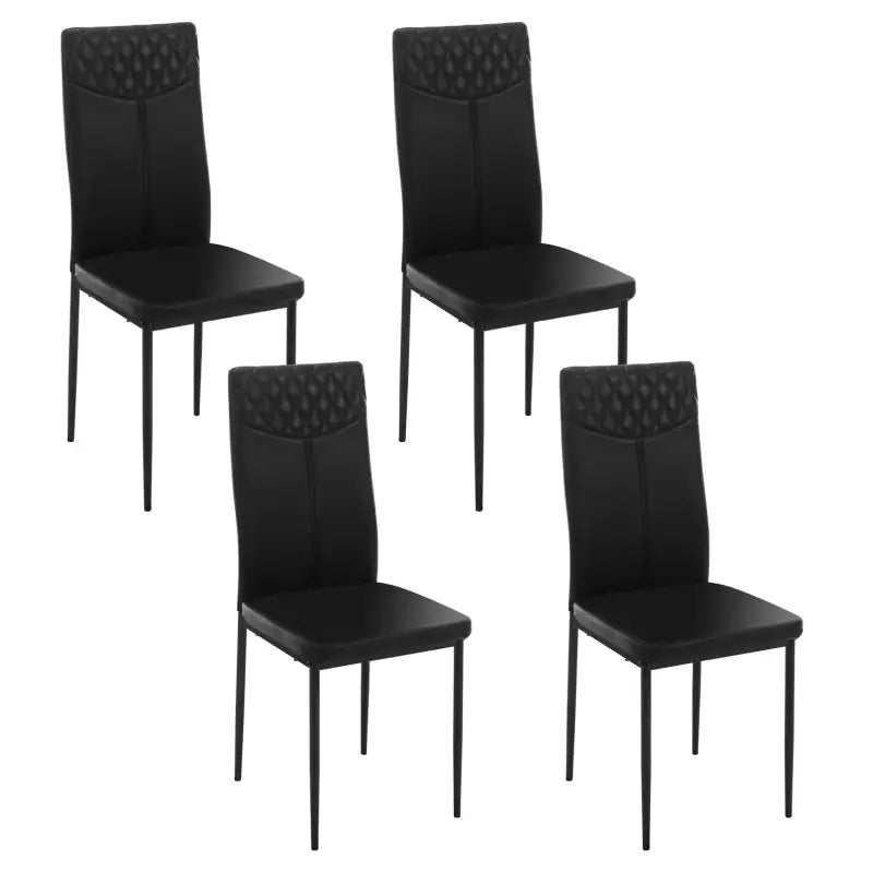 BukkitBow – Set van 4 Eetkamerstoelen – Kunstleer of Fluweel en Metalen Poten – 40x98x52 cm – Ergonomisch en Duurzaam