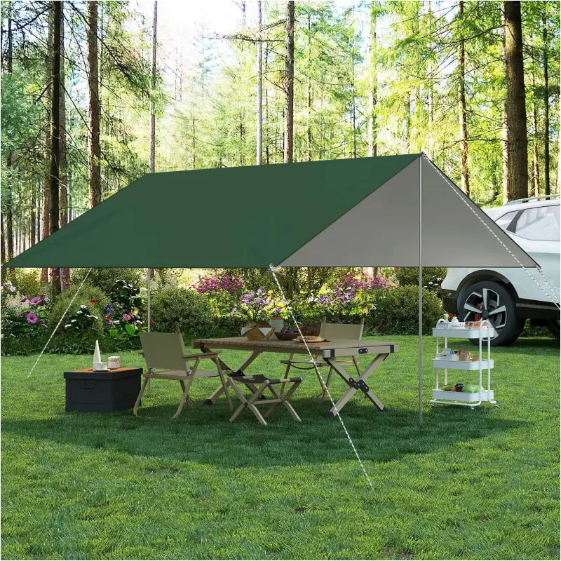 BukkitBow - Tentzeil - Waterdicht Zeil - Met Paalogen - Inclusief Liertouwen en Haringen - Groen