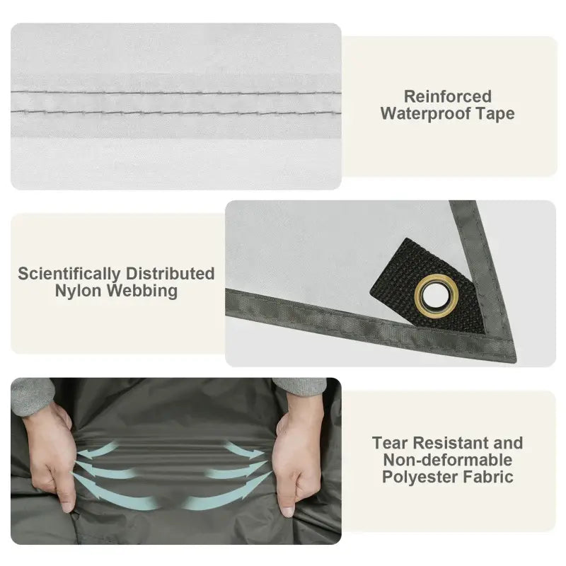 BukkitBow - Tentzeil - Waterdicht - Zonwering SPF50+ - Met Oogjes, Touwen en Haringen - Grijs