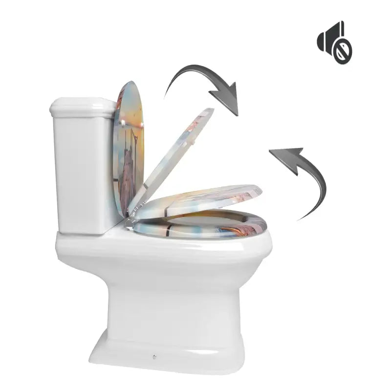 BukkitBow - Toiletbril met Softclose - Toiletbril / Toiletzitting met Print - Antibacterieel - V2