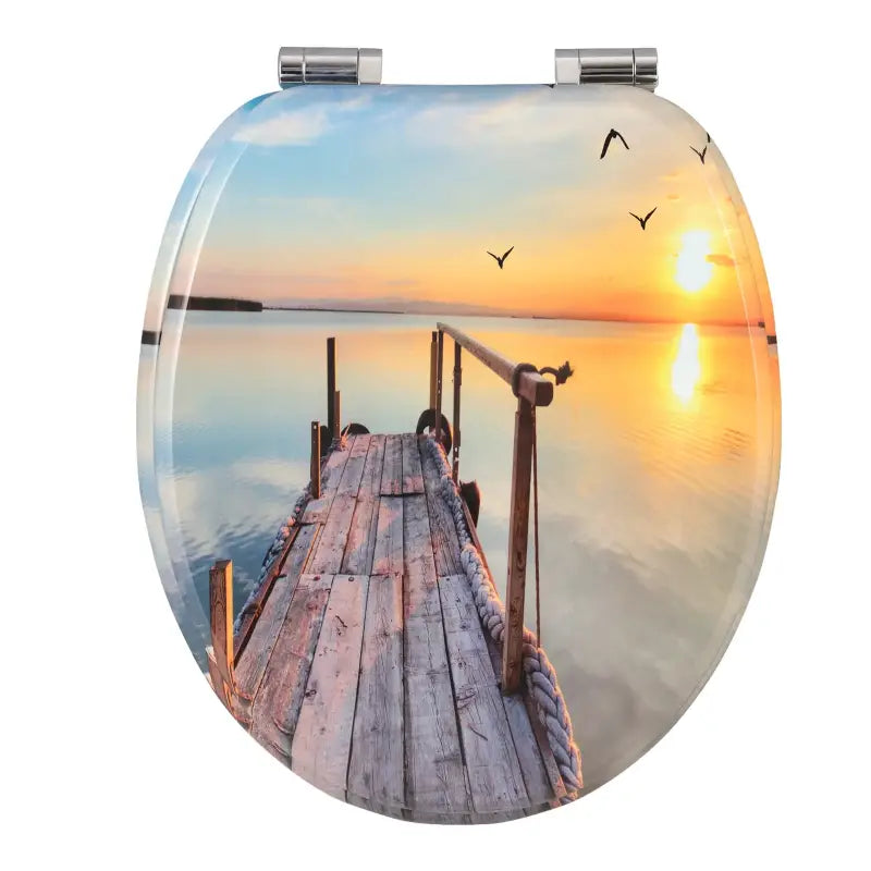 BukkitBow - Toiletbril met Softclose - Toiletbril / Toiletzitting met Print - Antibacterieel - V2