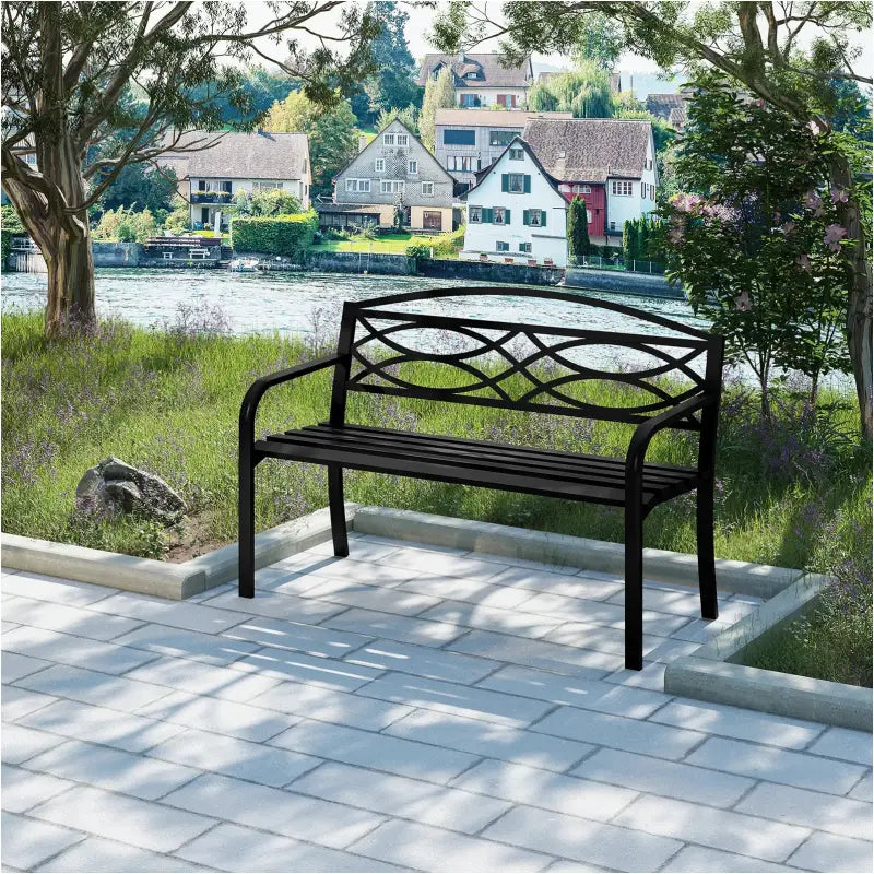 BukkitBow - Tuinbank Metaal - Weerbestendig - Parkbank / Balkonbank - 2-3 Personen - 127x83x60cm