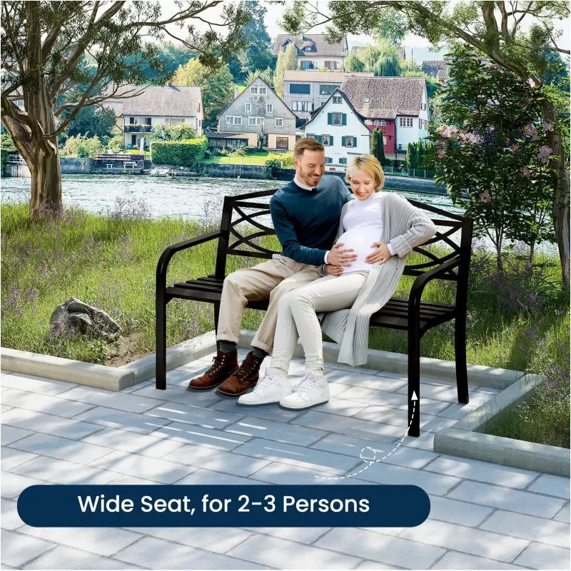 BukkitBow - Tuinbank Metaal - Weerbestendig - Parkbank / Balkonbank - 2-3 Personen - 127x83x60cm