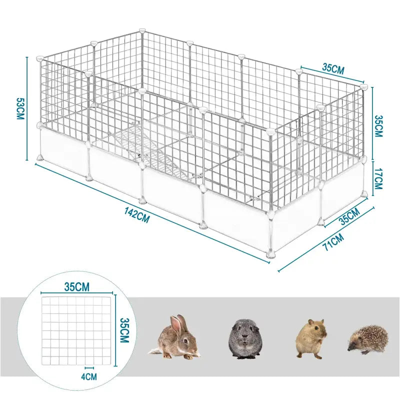 BukkitBow - Uitbreidbare Kleine Dierenren - Metaal Materiaal - Geschikt voor Binnen - 142x53x71cm