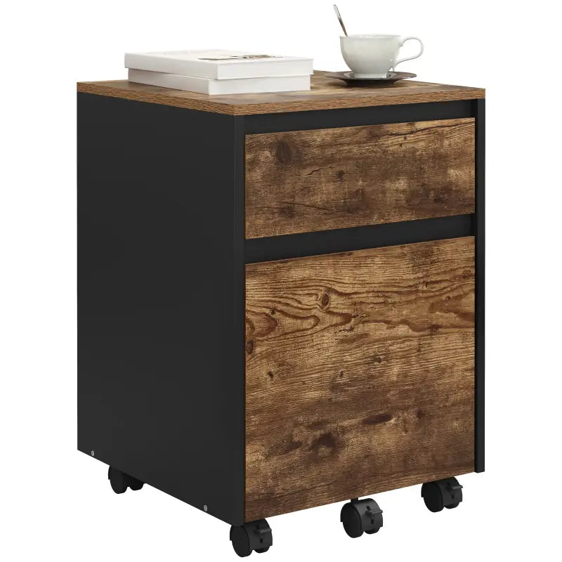 BukkitBow - Verrijdbare Archiefkast met Lades - Hout met Melamine Fineer - Met Anti-Kantel Wielen en Ruime Opslag - 40x56x40 cm