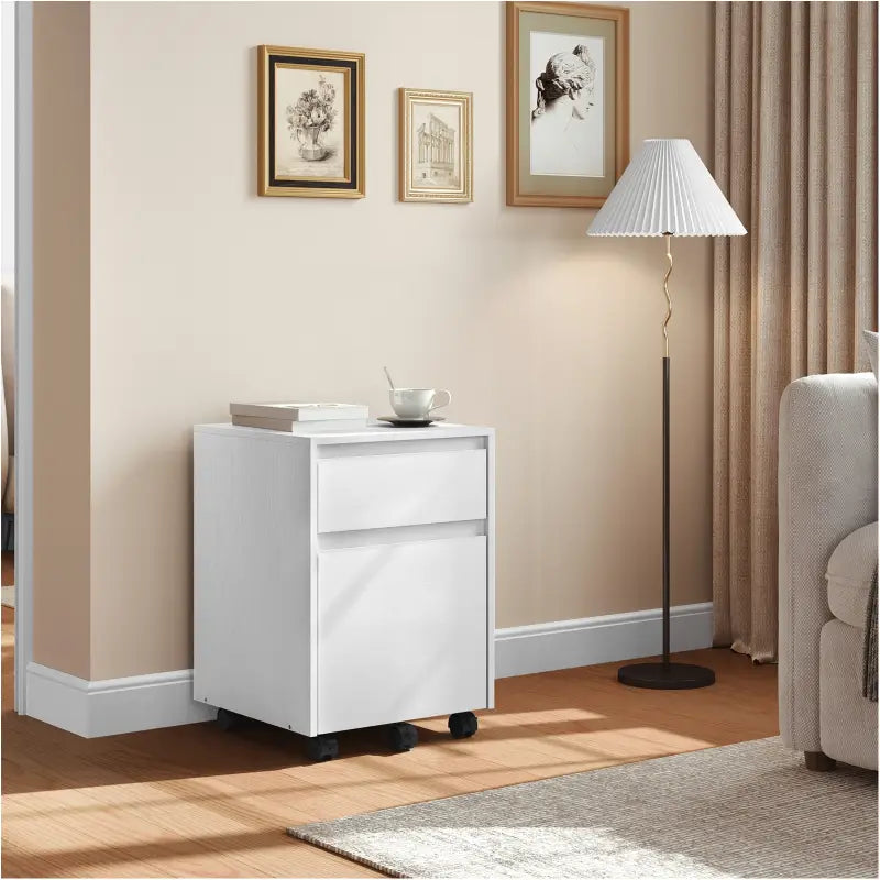 BukkitBow - Verrijdbare Archiefkast met Lades - Hout met Melamine Fineer - Met Anti-Kantel Wielen en Ruime Opslag - 40x56x40 cm