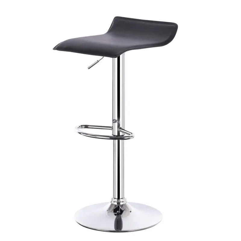 BukkitBow – Verstelbare Barkruk met Kunstleer Zitting – Chroom Staal – 62-84 cm Hoogte – 360° Draaibaar