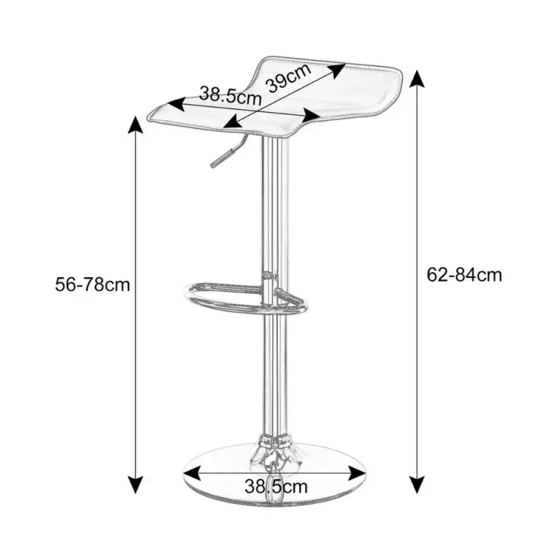 BukkitBow – Verstelbare Barkruk met Kunstleer Zitting – Chroom Staal – 62-84 cm Hoogte – 360° Draaibaar