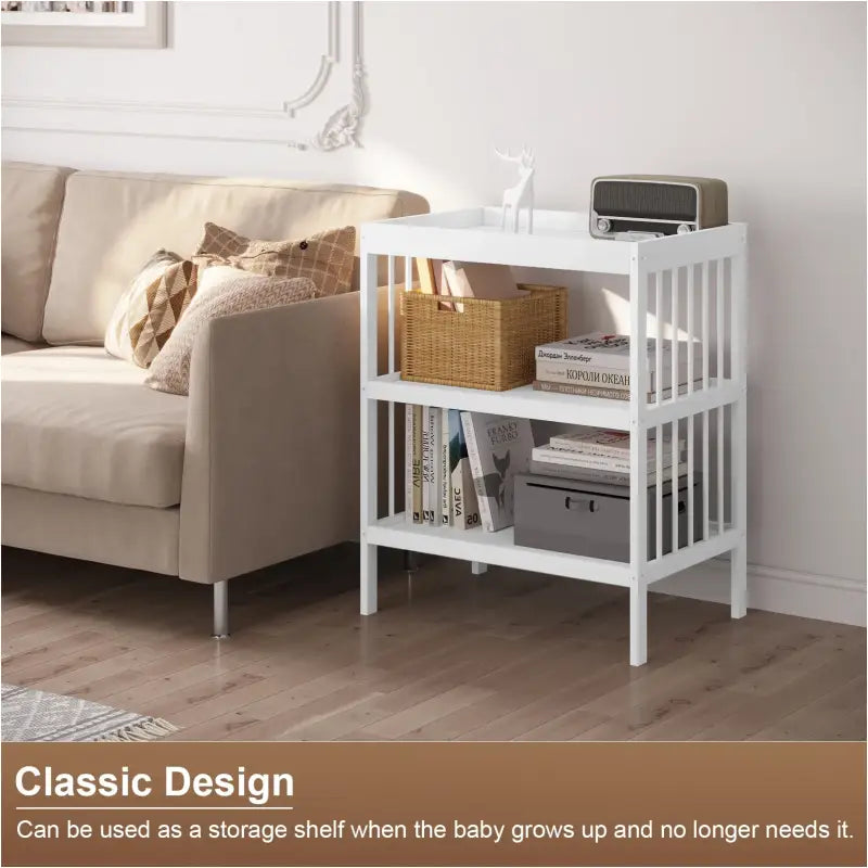 BukkitBow - Verzorgingstafel voor Baby - MDF - Wit - 75x92x51 cm - 30 kg Draagvermogen