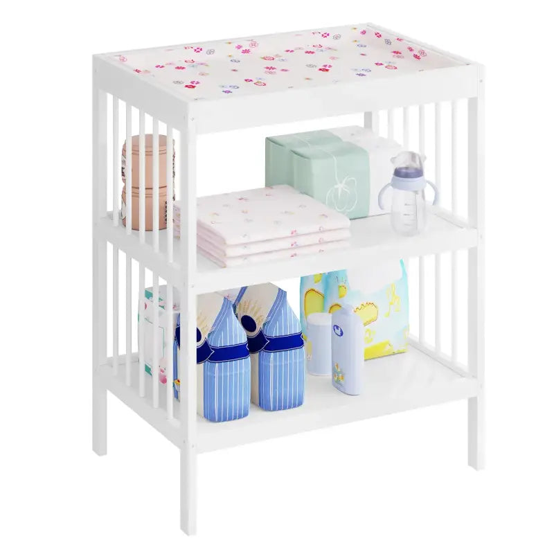 BukkitBow - Verzorgingstafel voor Baby - MDF - Wit - 75x92x51 cm - 30 kg Draagvermogen