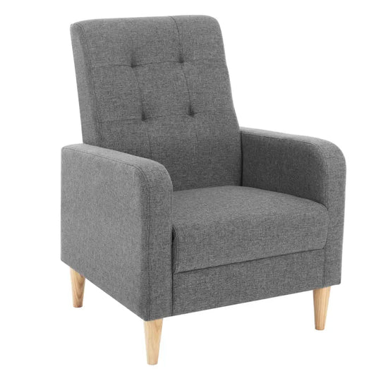 BukkitBow - Vleugelstoel / Fauteuil - met Armleuningen - Massief Houten Poten - Luxe Loungestoel - Linnen/Fluwelen Bekleding