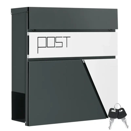 BukkitBow – Wandbrievenbus met Krantenhouder – Verzinkt Staal – Antraciet – Modern Design