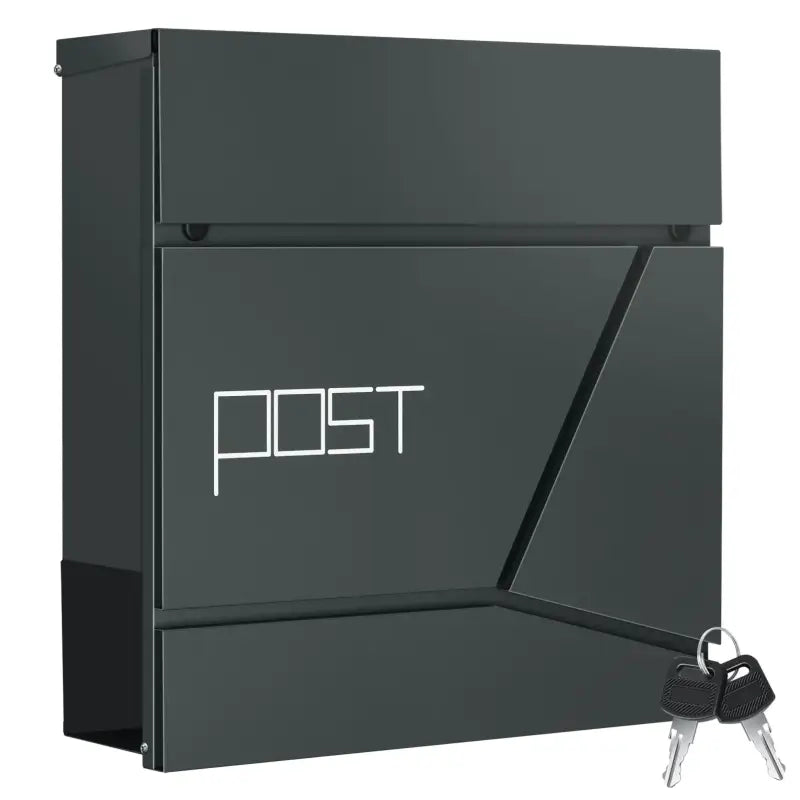 BukkitBow – Wandbrievenbus met Krantenhouder – Verzinkt Staal – Antraciet – Modern Design