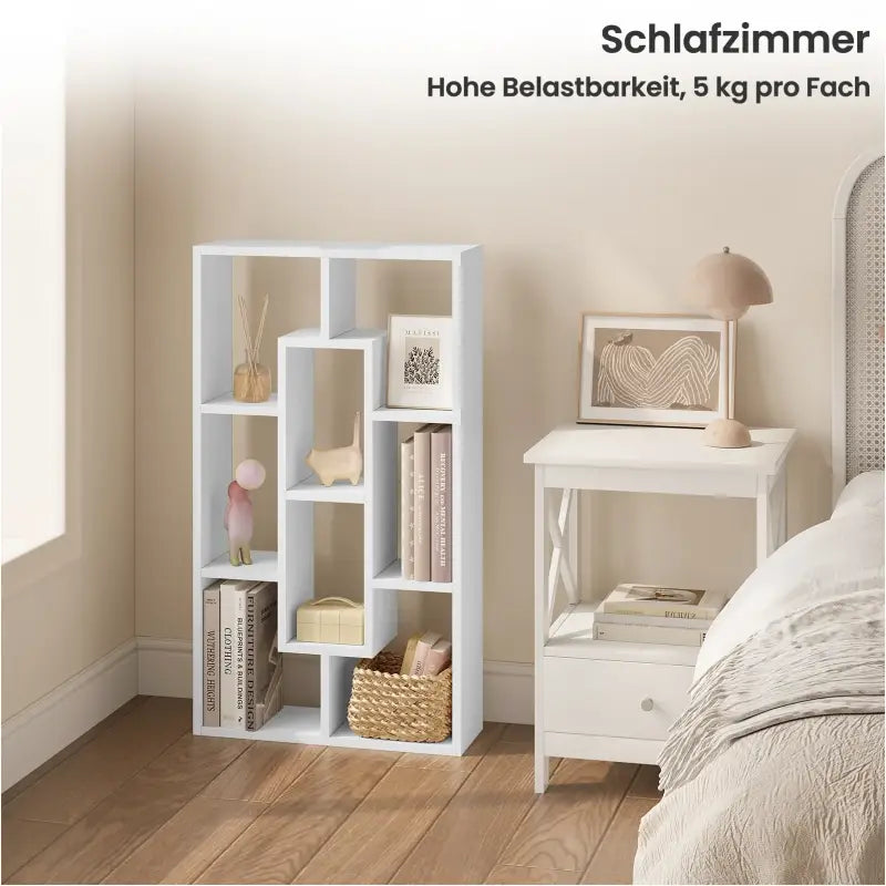 BukkitBow - Wandplank / Wandkast - Hangende Kast met 8 Vakken - Gemaakt van Stevig Hout - 85x48x16CM