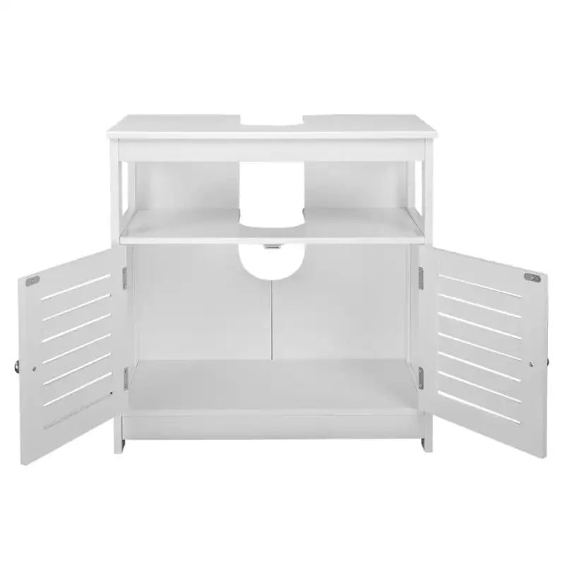 BukkitBow - Wastafelkast / Badkamermeubel - met Verstelbare Planken - Roestvrij Metalen Scharnieren - Eenvoudig te Onderhouden - 60x30x60cm