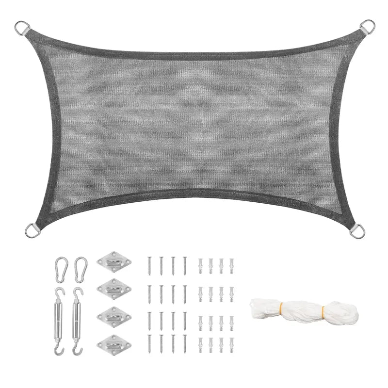 BukkitBow - Zonnescherm / Schaduwdoek - 180g/m² - Keuze uit 3 Formaten - Tot 85% Zonbescherming - Scheurbestendig - Inclusief Bevestigingsmaterialen