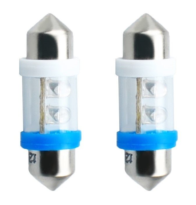 C5W 31mm autolamp 2 stuks blauw | LED-slinger | SV8.5 0,49 W - 12 V gelijkstroom