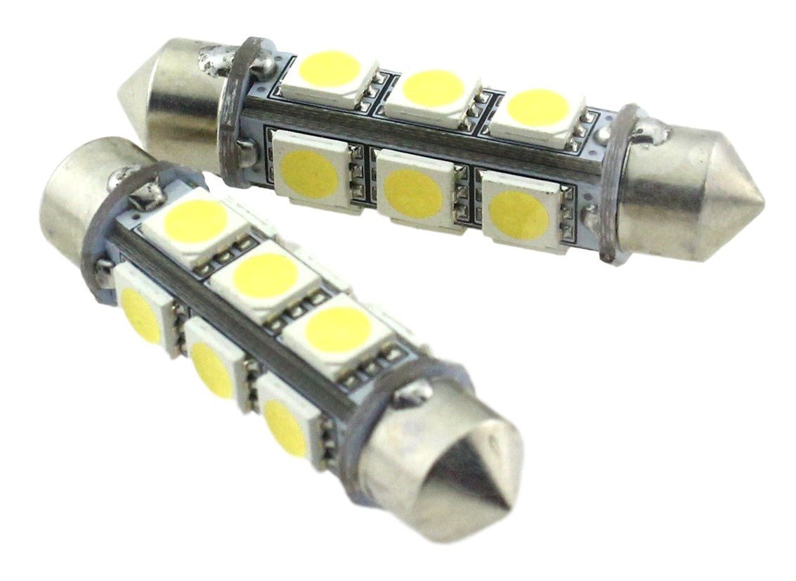 C5W 43mm autolamp 2 stuks | LED-slinger | 12-SMD daglichtwit 6000K | 12Volt - 3W