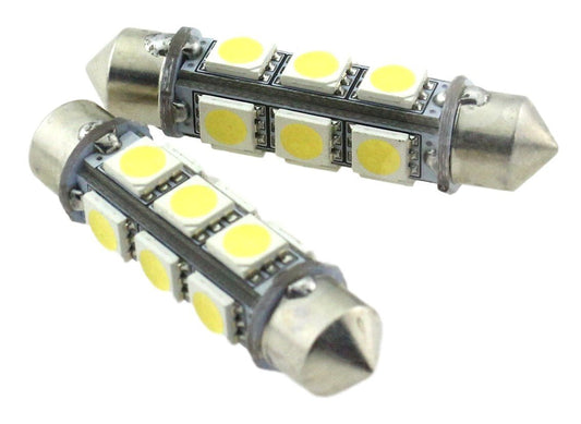 C5W 43mm autolamp 2 stuks | LED-slinger | 12-SMD daglichtwit 6000K | 12Volt - 3W