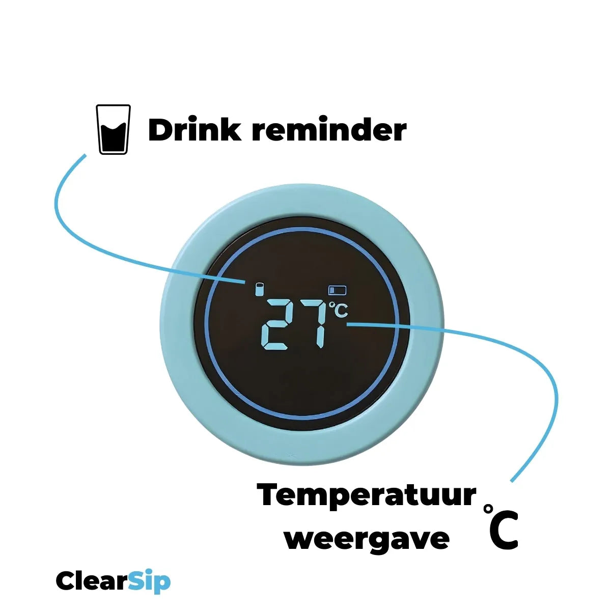 ClearSip | Slimme Waterfles – UV-C zelfreinigend &amp; drinkherinnering