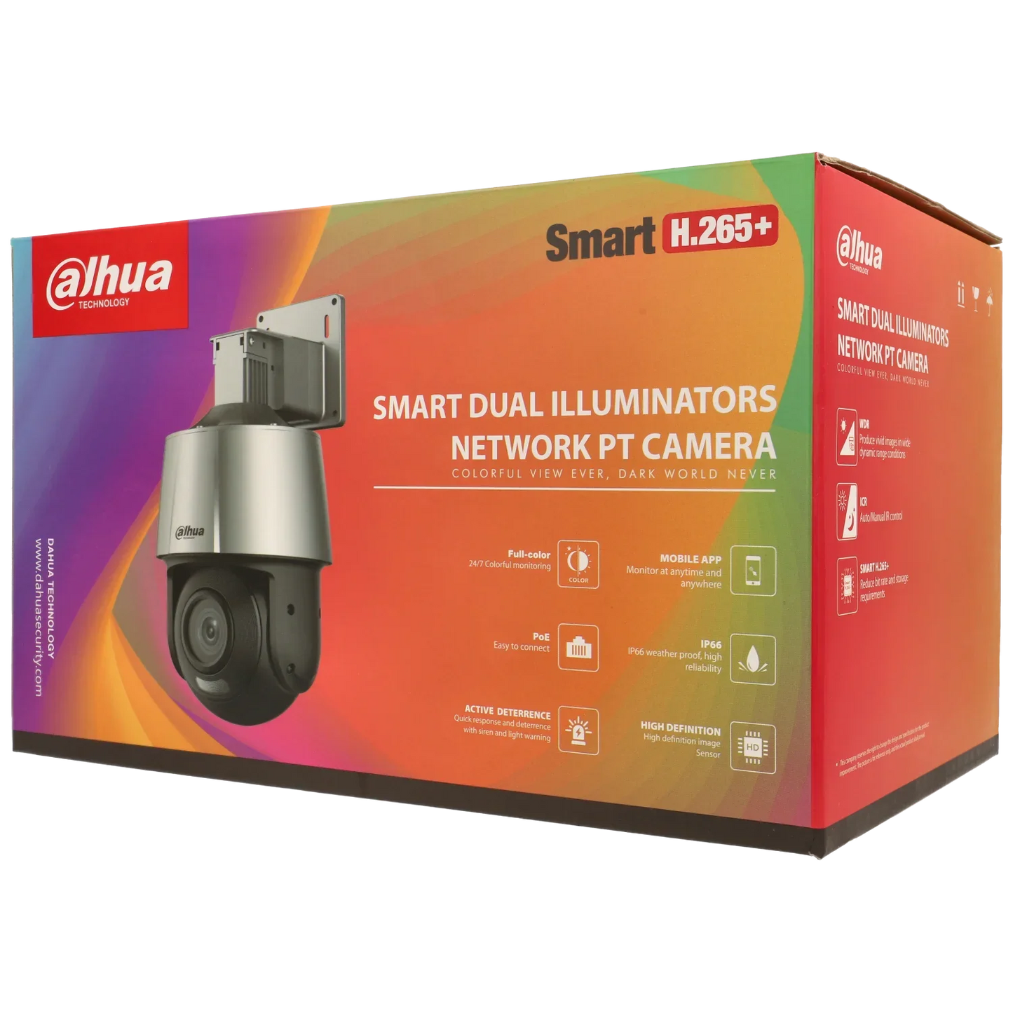 SD3A400-GN-A-PV, 4MP PT Beveiligingscamera met Slimme Verlichting en Sirene