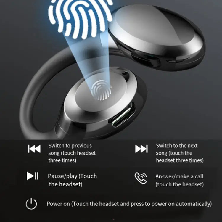 Ear-hook Wireless Earphones OWS Waterproof Touch Control Sports Earbuds