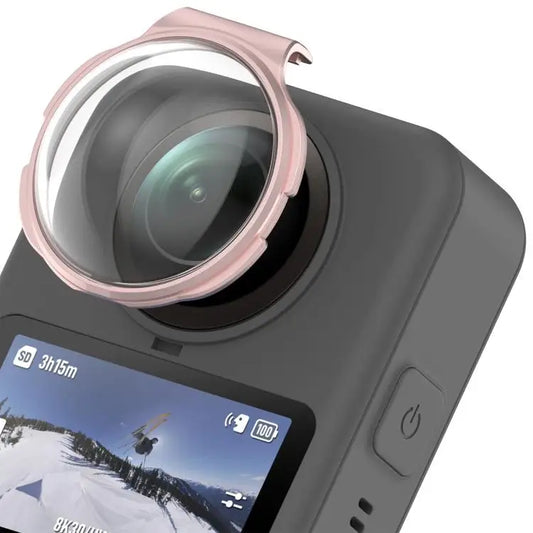 Voor DJI Osmo 360 Panoramische Camera Gehard Glas Beschermkap Lensbescherming (Roze)