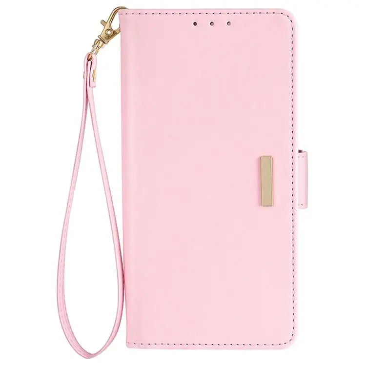 Voor Samsung Galaxy A05 4G Crossbody Chain Leather Telefoonhoesje (Roze)