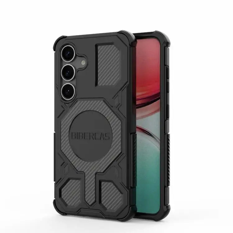 Voor Samsung Galaxy S25 5G BIBERCAS Real Color Series MagSafe schokbestendige telefoonhoes (zwart)