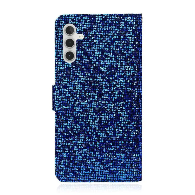 Voor Samsung Galaxy S25 FE 5G Glitterpoeder Filp Leren Telefoonhoesje (Blauw)