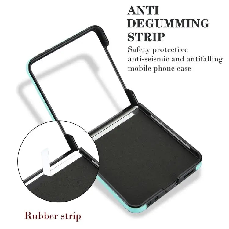 Voor Samsung Galaxy Z Flip7 5G Rhombic Fold leren telefoonhoesje (groen)