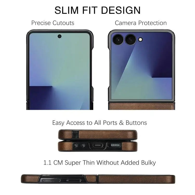 Voor Samsung Galaxy Z Flip7 5G Slim Fit Design MagSafe-telefoonhoesje (bruin)
