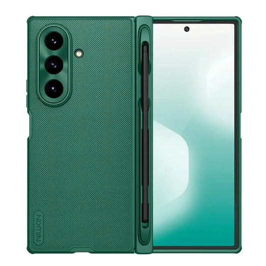Voor Samsung Galaxy Z Fold7 5G NILLKIN Frosted Fold PC + TPU MagSafe magnetische telefoonhoes met stylus (groen)