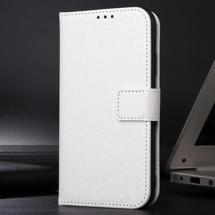Voor Samsung Galaxy Z Fold7 Diamond Texture Leather telefoonhoesje (wit)