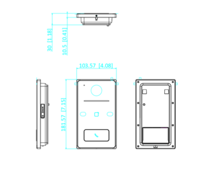 DS-KV6133-WME1 videodeurbel Stand-alone en/of modulair, PoE/12 Volt + WiFi