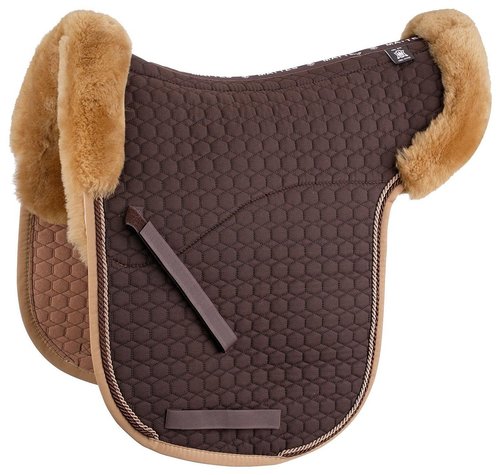 Mattesvormig zadel dekje met lamsbont