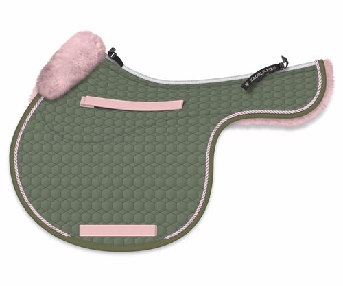 Mattesvormig zadel dekje met lamsbont