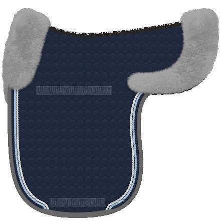 Mattesvormig zadel dekje met lamsbont