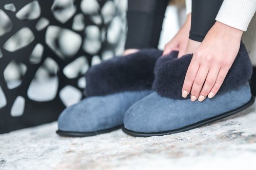 Pantoffels marineblauw