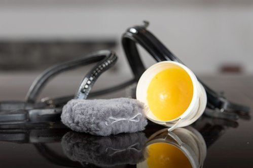 Leder poetshandschoen