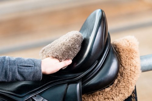 Leder poetshandschoen