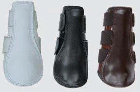 Leren beenbeschermers met lamswol