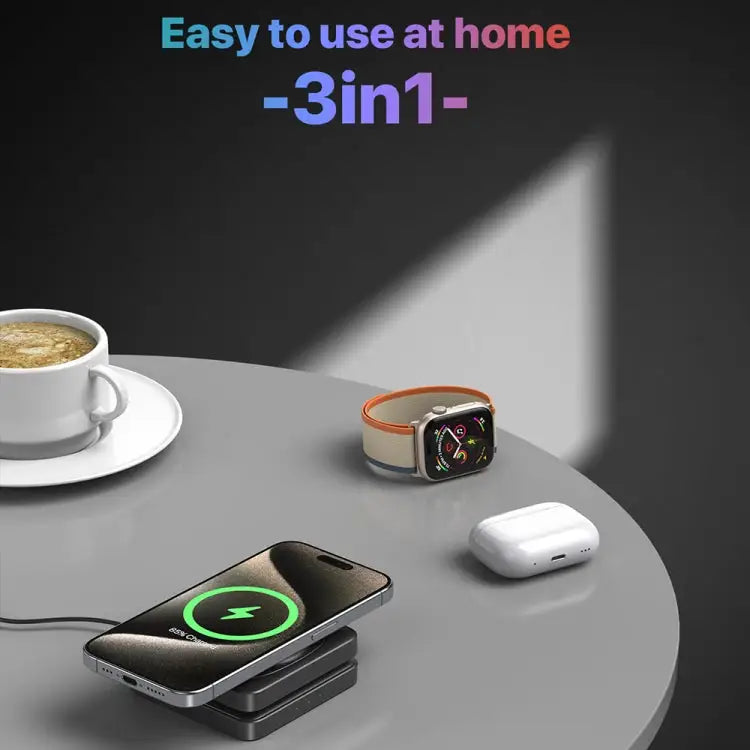 M9 3-in-1 draagbare magnetische opvouwbare draadloze oplader snellaadbeugel