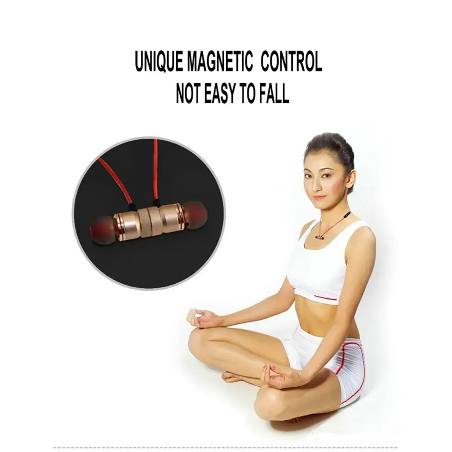 MoreBlue S07 Wireless Bluetooth Earphones Metal Magnetic Stereo Bass Headphones Cordless Sport Headset Earbuds With Microphone