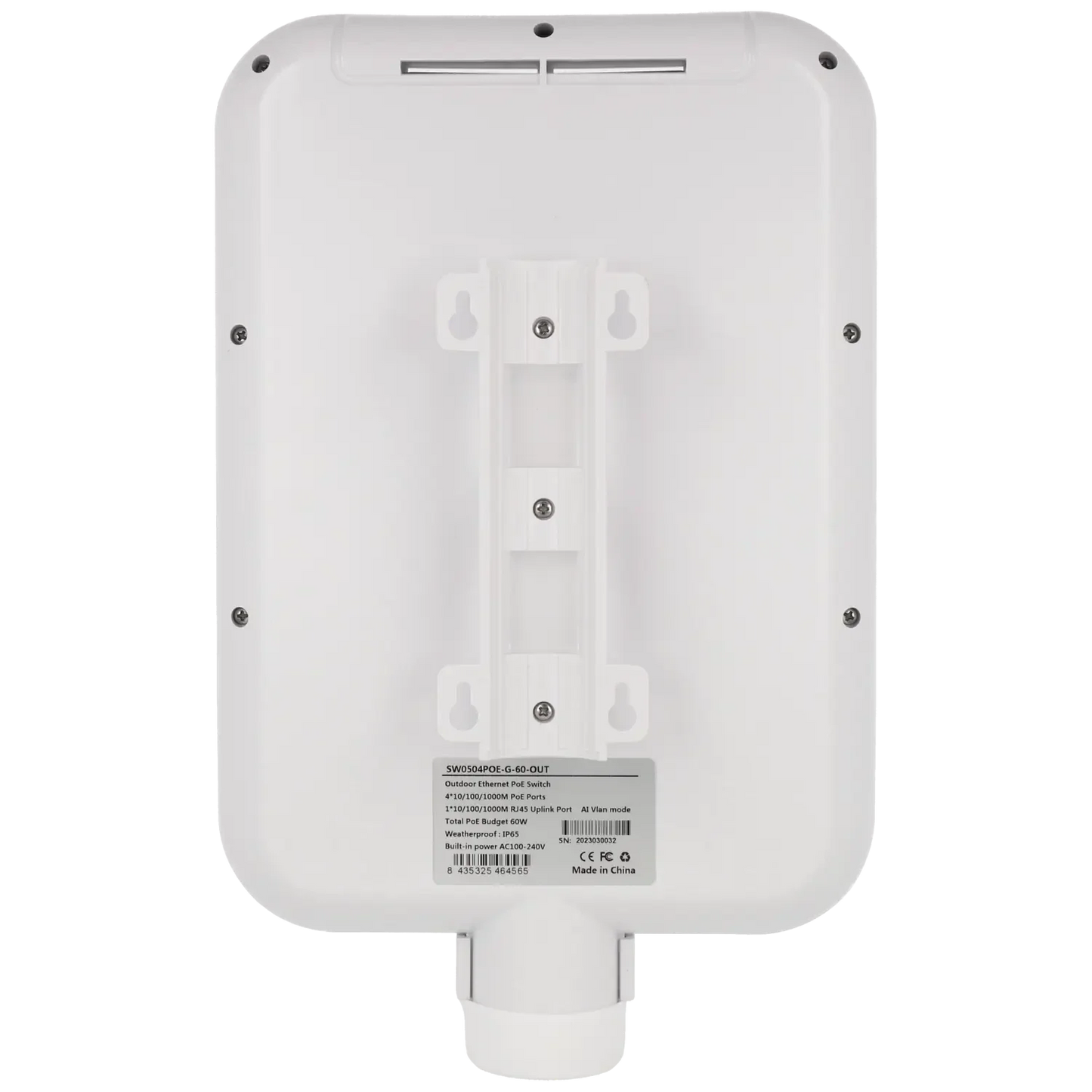 6 Poorts PoE Gigabit Buiten Switch, IP65 4x PoE, 2x Uplink