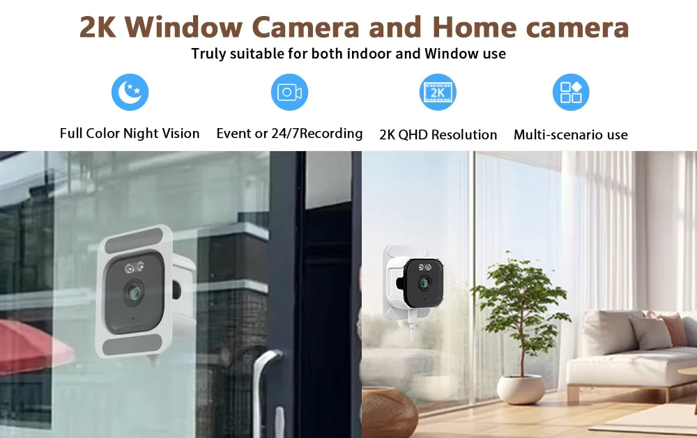 Raamcamera Dual WiFi, Micro SD, Starlight, 4Mp resolutie