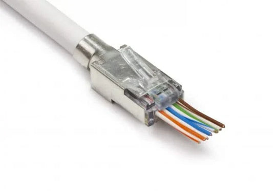 RJ45 Connector CAT7 FTP Pass Through connectors Set 10 stuks